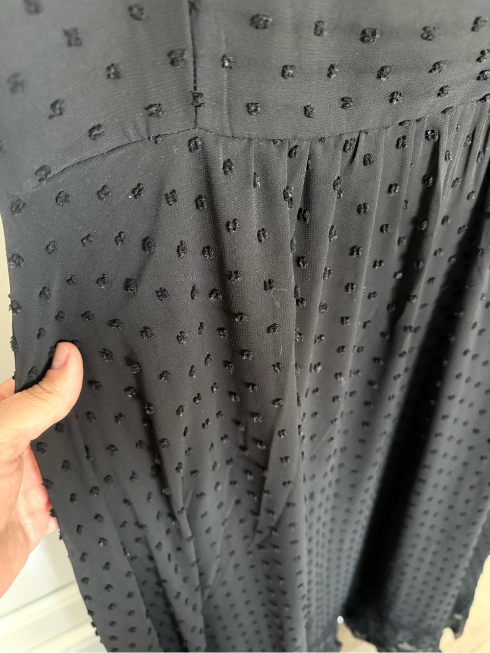 Black Midi A-Line Dress with Spaghetti Straps - Picture 3 of 3